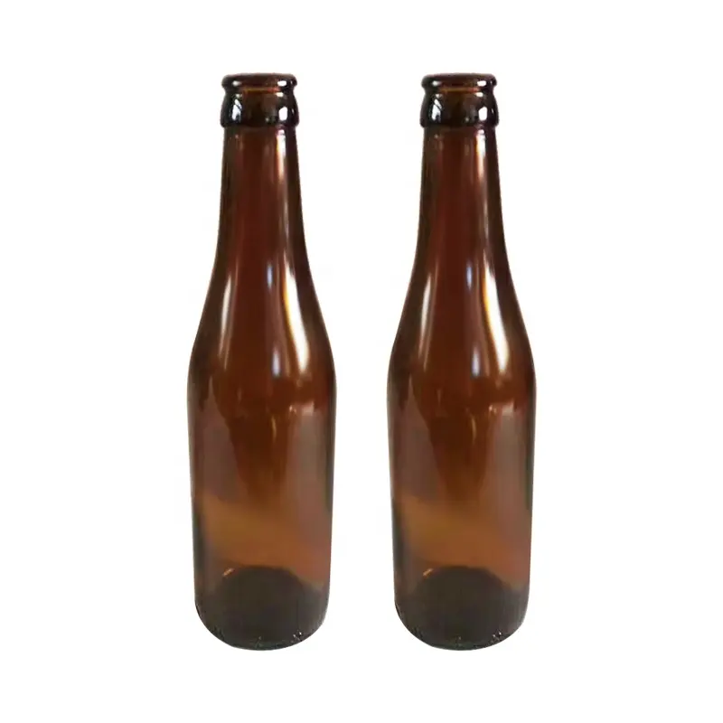 Atacado Garrafas de vidro para cerveja 330ml 500ml Garrafas de cerveja vazias Amber Clear Custom Beer bottle