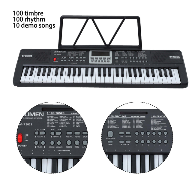 61 Keys Musical Instruments Toys Piano Keyboard Synthesizer Electronic Organ