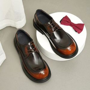 Chaussures Derby Classiques pour Hommes en Cuir de Vachette à Bout Rond pour Mariages et Costumes, Chaussures en Cuir Décontractées pour Hommes Chaussures pour hommes - Product Image 5
