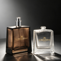 Vente en gros de flacons de parfum carrés en verre vides 30ml 50ml 100ml Flacon de parfum en verre transparent vide avec bouchon