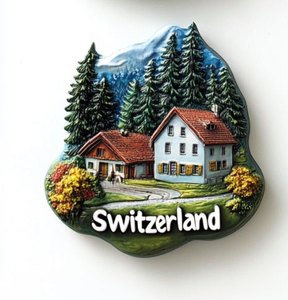 Aimants de réfrigérateur 3D en métal, souvenirs imprimés UV des monuments touristiques de Suisse, best-sellers - Product Image 5