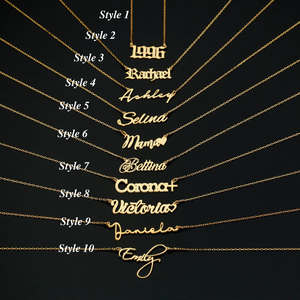 Stunning Custom Name <strong>Necklace</strong> <strong>Unique</strong> Style Choose Any Font Desired Metallic Gold <strong>Silver</strong> Rose Gold Plated Stainless Steel Jewelry - Product Image 1
