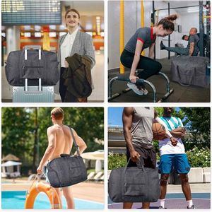 Free Sample Custom logo print Women Men Workout <b>tote</b> Sports Gym <b>Bag</b> Travel Duffel <b>bag</b> <b>with</b> Wet Pocket & Shoes <b>Compartment</b> - Product Image 5