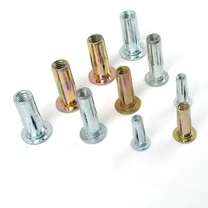 10pcs M3 M8 304 Stainless Steel Large Flat Hex Socket ISO Standard Furniture Rivet Connector Plastic Insert Joint Sleeve Nut