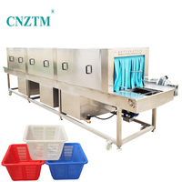 Machine de lavage automatique à haute pression pour paniers et caisses en plastique, avec nettoyage à l'eau chaude, certifiée CE ISO, pour légumes et fruits