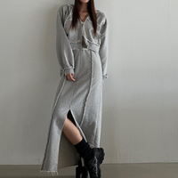 Ensemble jupe personnalisé pour femme L801044, ensemble 2 pièces pour femme, sweat à capuche court à fermeture éclair brute à manches longues et robe longue, vêtements Y2k pour femme, vêtements de rue