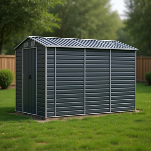 Casetta da Giardino in Acciaio Zincato Antracite 75.2x118.1x78 Pollici per Uso Esterno - Product Image 2