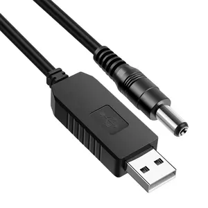 Cantell USB 스텝 업 케이블 5V 9V DC 배럴 커넥터 남성 USB 충전기 dc 전원 케이블