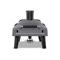 Four à pizza portable sans fumée de 14 pouces en acier inoxydable avec allumage piézoélectrique et design pliable pour le camping