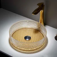 Итальянский стиль художественный дизайн прозрачная кристально прозрачная изысканная стеклянная раковина с алмазной текстурой