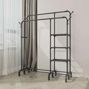 Porte-manteaux modernes en alliage de zinc pour salon, du sol au plafond, pour usage domestique et locatif, rangement simple pour vêtements - Product Image 5