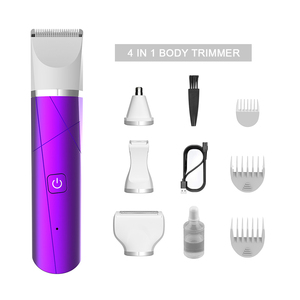 Tondeuse électrique 4 en 1 en acier inoxydable pour animaux de compagnie avec 4 lames Moulin à ongles pour chat pour couper les cheveux des chiens Pattes Yeux Oreilles Visage - Product Image 6