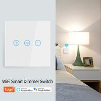 Interruptor inteligente WiFi Tuya con panel táctil de vidrio estándar europeo, temporizador remoto por aplicación para interruptores de pared
