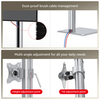 Support triple moniteur réglable en hauteur, support vertical robuste pour trois écrans de 17 à 49 pouces (BEWISER BL311)