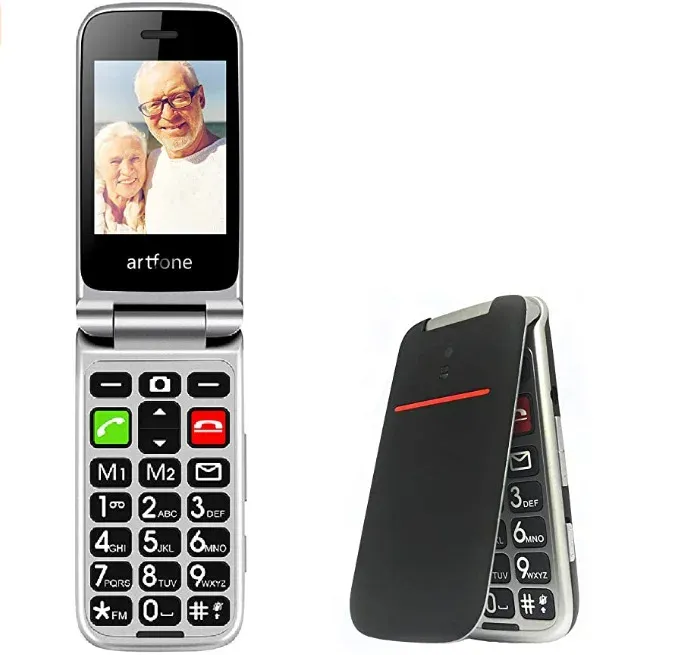All'ingrosso Flip Senior telefono cellulare con base di ricarica per gli anziani sbloccati Celulares Dual Sim Bluetooth FM torcia grande chiave