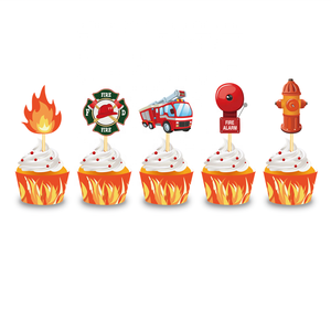 Striscione di Auguri per Compleanno a Tema Vigili del Fuoco Huancai, Ghirlanda di Carta con Camion dei Pompieri per Feste di Compleanno per Bambini - Product Image 5