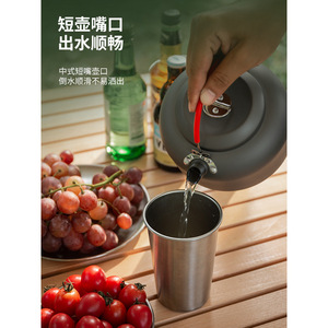 Hervidor portátil para acampar al aire libre, aleación de aluminio de 800 ml con tapa para cocinar y hacer senderismo - Product Image 2