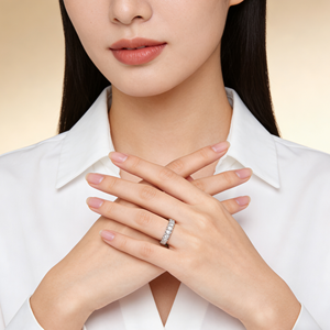 S925 <b>Silver</b> 14K Gold Plated Brilliant Cut 0.08ct Lab Grown Diamond Engagement <b>Ring</b> for <b>Men</b> Women IGI Certified Wedding Party - Product Image 4