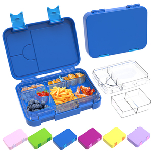 Fiambreras de plástico aisladas de 4 compartimentos Oumeng, fiambrera Bento de comida para niños, niñas escolares - Product Image 6