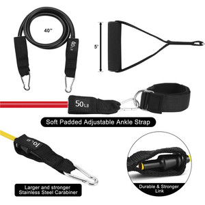 Đa chức năng 11 pcs Latex tập thể dục kháng Ống ban nhạc thiết lập cho tập luyện cao su <span class=keywords><strong>Expander</strong></span> tập thể dục đàn hồi kéo dây Đào Tạo - Product Image 3