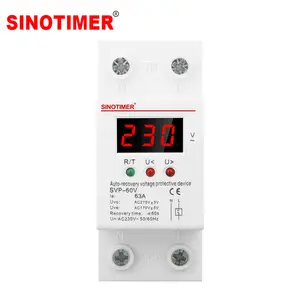 Sinotimer 220V 63A دوبلكس LED شاشة ديجيتال على جهاز لحماية الجهد ، أكثر من الجهد حماية ، بسيطة جهاز لحماية الجهد