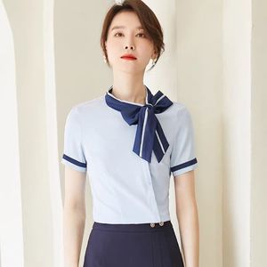 <span class=keywords><strong>Camicetta</strong></span> Formale da Receptionist per Hotel, Blusa Estiva <span class=keywords><strong>a</strong></span> <span class=keywords><strong>Maniche</strong></span> <span class=keywords><strong>Corte</strong></span> per Ufficio - Product Image 1