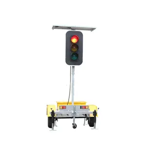 黄緑赤LED信号機ライトソーラーパワーモバイルロードワークストップサイン