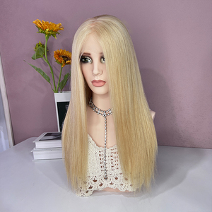 Perruque juive Light <span class=keywords><strong>Bronde</strong></span> en cheveux humains vierges européens bruts, Lace Front HD, sans nœuds, sans colle, Sheitel de qualité médicale, respirante - Product Image 2