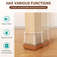 Protections de sol carrées en silicone pour chaises, patins de protection réglables avec fonds en silicone, 32 pièces, housses pour pieds de chaise