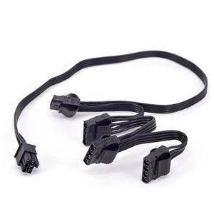 สายแปลงไฟแบบโมดูลาร์ 6 พิน เป็น 4 โมเล็กซ์ สายแปลงไฟ 6 พิน เป็น 4 IDE สำหรับ CORSAIR RM1000X <span class=keywords><strong>RM850X</strong></span> RM750X RM650X RM550X แบบโมดูลาร์ - Product Image 1