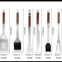 Ensemble d'outils de barbecue portables pour le camping en plein air avec logo personnalisé, OEM ODM, kit d'outils de grillade en acier inoxydable
