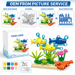 Set di Costruzioni Personalizzabili Multi-Pesci e Barriera Corallina, Giocattoli Interattivi per Bambini per l'Educazione alla Vita Marina e Attività di Gioco di <span class=keywords><strong>Gruppo</strong></span> - Product Image 6