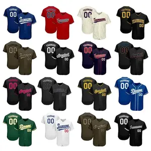 Uniforme de baseball pour hommes de l'équipe de baseball en gros d'usine impression 3D personnalisée chemises de baseball pour hommes maillot de baseball personnalisé