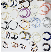 New Fashion Cellulose acetat Feder förmige Baum blatt Ohrringe Große geometrische Quaste Schmuck Harz Acryl blatt Tropfen Ohrringe