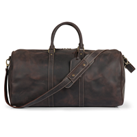 Sac polochon en cuir véritable de style vintage pour hommes et femmes, sac de voyage à bandoulière noble avec fermeture à glissière à motif géométrique