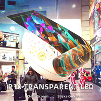 Écran LED transparent P10 pour affichage sur vitrine intérieure, film LED auto-adhésif, garantie 5 ans, modèle P8, affiche numérique SDK