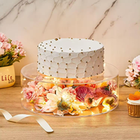 Décoration de fête rond/carré clair acrylique présentoir à gâteau à remplir support rond acrylique vitrine à gâteau boîte à remplir