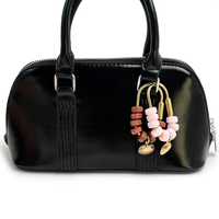 Porte-clés et breloque de sac à main en forme de coquillage perlé coloré, avec anneau en D en U et pendentif coquillage métallique, pour la décoration de sacs à main et de sacs.