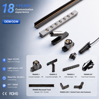 Projecteurs miniatures sur rail pour vitrines et présentoirs DC24V 1W 3500K 4000K 6000K Éclairage personnalisé pour bijoux YB4005-14