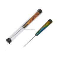 Offre Spéciale personnalisé Portable longue résine narguilé Shisha feuille perforateur avec aiguille givré techniques accessoire pour narguilé Shisha