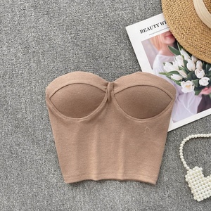 <span class=keywords><strong>Top</strong></span> Corto Sexy de Verano para Mujer, Sin Mangas, Estilo Americano, Camiseta Tipo Bustier, Corsé, Venta al Por Mayor - Product Image 2