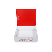 Boîte-cadeau de luxe personnalisée rouge Noël Pâques Chocolat Thé Café Bougie Emballage en papier imprimé avec feuille d'or et gaufrage