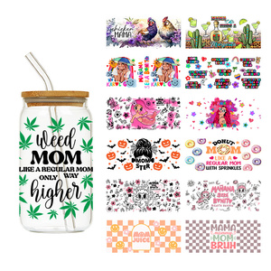 LETOP MANANA - Envolturas <span class=keywords><strong>de</strong></span> Vinilo para Vasos <span class=keywords><strong>de</strong></span> 16 Onzas, Diseños Únicos y Elegantes, Transferencias UVDTF, Impresiones DTF UV - Product Image 1