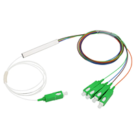 Divisores de Fibra Óptica PLC de Tubo de Acero Mini, 1x 2 4 8 16 32 Conectores SC/APC, Cable de 0.9mm, Divisores FTTH para Redes 3G/5G