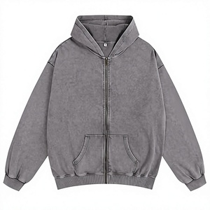 <b>Men's</b> Regular Fit Acid Wash Pullover Hoodie Solid <b>Grey</b> Casual Sweatshirt Kangaroo Pocket 100% Cotton Fleece Eco-Friendly Winter - Product Image 1