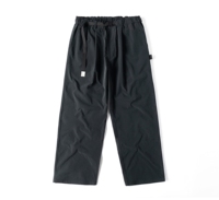 SEEDCLUB X Montamo Pantalon cargo en laine coupe droite décontracté multi-poches taille élastique mi-haute coupe-vent respirant écologique 200 g/m²