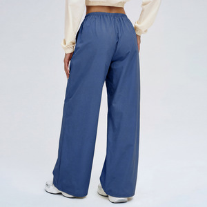 Pantalon de survêtement élégant taille haute coupe droite pour femme, imprimé lettres, cordon de serrage, taille élastique, coupe ample, décontracté et respirant - Product Image 3