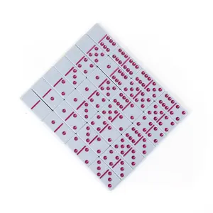 灰色双6多米诺亚克力游戏套装28包彩色多米诺紫色圆点，表面闪亮定制游戏标志