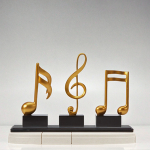 Modern Cute Resin Musical Note Trophy Animal Pattern for Home Decor Christmas Arts Music Crafts Gifts Piano Ornaments