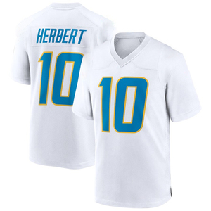 Op maat gemaakte geborduurde heren USA voetbaltenue, ademend, plus size, gepersonaliseerde naam en logo, blanco Los Angeles polyester - Product Image 4